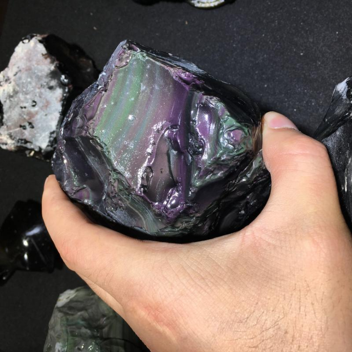 wholesale natural rainbow obsidian rough/original crystal stone