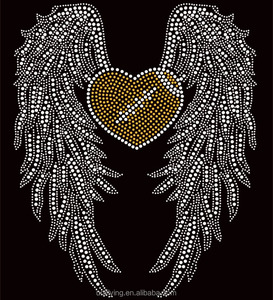 Grande asa Do Anjo Do Rhinestone Transferência Iron On Hot Fix Motif Bling Applique