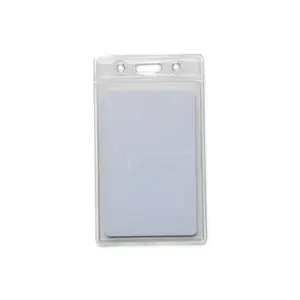 In stock soft vinyl clear id card name tag badge holders for conference