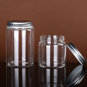 Di alta qualità rotondo chiaro borosilicato barattolo di vetro con coperchio in metallo per la conservazione degli alimenti latte gelatina di olio d'oliva zucchero cibo per bambini gomma da masticare - Product Image 2