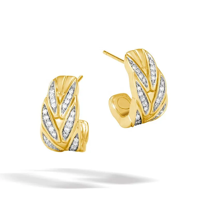 Caoshi orecchini a forma di foglia di alta qualità gioielli orecchini in pelle oro foglia