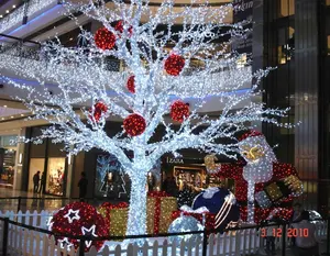 Alışveriş merkezi atrium noel süslemeleri Led kristal ağacı