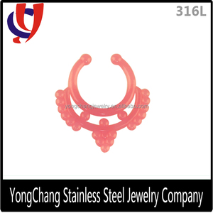 Hermoso y encantador color acrílico <span class=keywords><strong>nariz</strong></span> anillos para descuento - Product Image 6