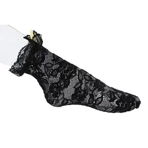 2020 批发女士蕾丝黑色袜子蕾丝鱼网短袜子为妇女