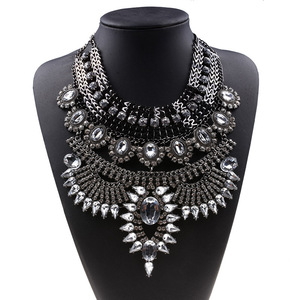 Collana Maxi Choker Boho Etnica 2019, Gioielli da Donna, Collana Vintage Indiana con Cristalli Colorati - Product Image 3
