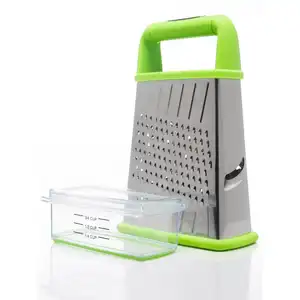 4 Side Stainless Steel Kitchen Coconut Grater With Plastic Container