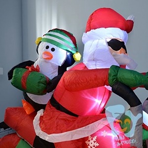 Personalizado al aire libre interior Navidad decoración inflable Santa Claus en Motobike - Product Image 5