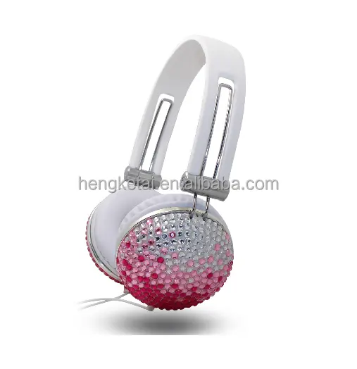 Diamond fashion headphone wired head set for girls gift product