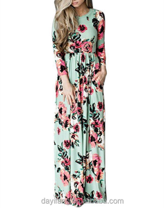 2018 lungo Delle Donne Del Vestito Floreale di Tacchino <span class=keywords><strong>Vestiti</strong></span> Sexy Delle Ragazze Del Vestito - Product Image 3