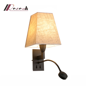 Lino tela lightshade eléctrica llevó la luz de pared para hotel - Product Image 1