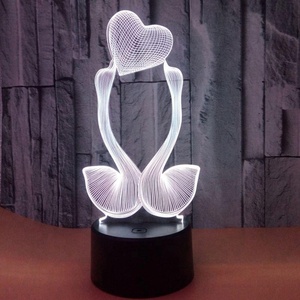 Lámpara LED USB <span class=keywords><strong>de</strong></span> alta calidad con imagen 3D <span class=keywords><strong>de</strong></span> corazón, romántico, colorido, para novia, San Valentín - Product Image 5