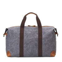 Vintage En Cuir Ciré Toile Sac de Voyage Sac Week-End Sport Sac À Main Designer