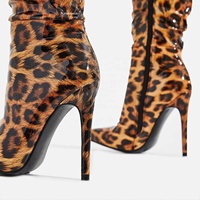 Léopard PU genou haute bottes autres chaussures pour femme
