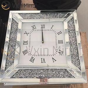 Luxury Elegant Modern Silver Crushed Diamond Mirror Hanging Wall <strong>Clock</strong> Needle Display <strong>for</strong> Weddings Back to <strong>School</strong> &amp; Easter - Product Image 6