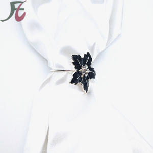 40mm bianco <span class=keywords><strong>fiore</strong></span> smalto strass portatovagliolo elegante in metallo portatovaglioli per banchetto di nozze decorazione della tavola - Product Image 6