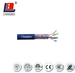 CHANGBAO <span class=keywords><strong>Cat</strong></span> <span class=keywords><strong>5e</strong></span> 24AWG 4 paires Cat5e SFTP Double boucliers tressé Cat5e <span class=keywords><strong>Lan</strong></span> réseau Ethernet câble de Communication - Product Image 4