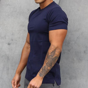 Kaos Gym Pria Grosir Model Belah Samping 95% Katun 5% Spandex - Product Image 4