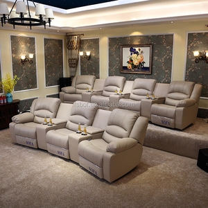 Home <span class=keywords><strong>Theater</strong></span> Kursi <span class=keywords><strong>Sofa</strong></span> Bangku Ganda, Dudukan Bioskop Berenda Mebel Modern Ruang Tamu <span class=keywords><strong>Sofa</strong></span> Kulit Asli - Product Image 2