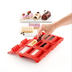 2019 Nieuwste Non-stick Rechthoekige Mini Gevuld Log Broodjes Kit/Buche Vierkante Siliconen Mold Mould