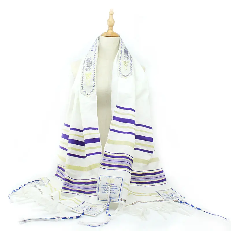 72 "X 22" इंच एक्रिलिक Tallit प्रार्थना शाल दुपट्टा इसराइल Tallit यहूदी प्रार्थना सुबह Messianic सील प्रार्थना शाल talit के साथ बैग