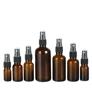 Botella de espray de vidrio ámbar, aceite esencial, 5ml, 10ml, 15ml, 20ml, 30ml, 50ml, 100ml