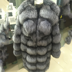 Russian Style Real <strong>Silver</strong> Fox Fur Coat Natural Fur <strong>Jacket</strong> for Women - Product Image 2