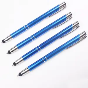 2016 advertising metal touch pen customized logo rubber tip stylus pen