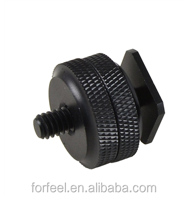 1/4 Inch and 3/8 Inch Tripod Screw to Camera Flash Hot Shoe Mount Adapter