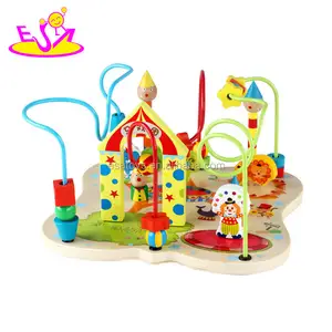 2024 New hottest funny circus design wooden toy beads maze for kids ages 1 and up W11B155