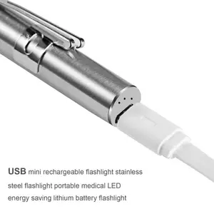 مصغرة للماء طبيب USB ضوء الطبية الجراحية مصباح وامض للطوارئ قابلة لإعادة الاستخدام الجيب القلم ضوء للعمل