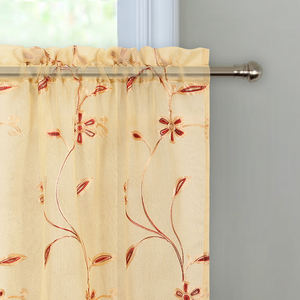 Luce <span class=keywords><strong>Giallo</strong></span> Ricamato Tenda Pura per la Cucina Moderna Calda di vendita USA - Product Image 2