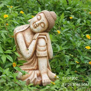 Escultura do jardim meditando estátua de buda