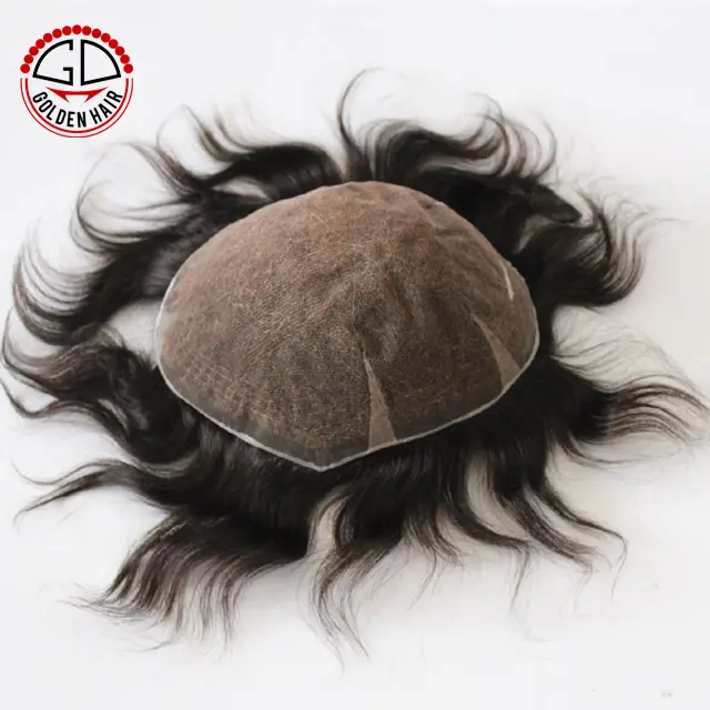 Lace Base Indian Hair Afro Wave Men's Toupee In Free Style For Black