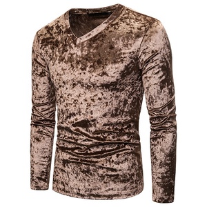 Maglietta con scollo a V <span class=keywords><strong>in</strong></span> <span class=keywords><strong>velluto</strong></span> tinta unita da uomo all'ingrosso 2022 - Product Image 2