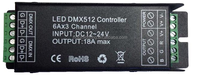 Contrôleur LED DMX 512 RGB 3 canaux facile à utiliser, adressable DMX512, garantie CE RoHS, 3CH*8A