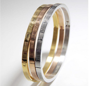 Fashion Design Più Popolare 4 MM Sottile Donne Gold Filled Bracciale In Acciaio Inossidabile <span class=keywords><strong>Romano</strong></span> Braccialetti Gioielli - Product Image 3