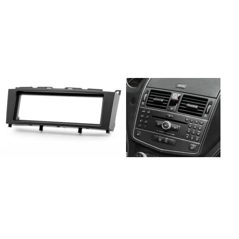 Panel Stereo One Din Untuk Mercedes Benz C Kelas W204, Fascia Radio Reparasi Pemasangan Dasbor Kit Trim Bingkai Wajah