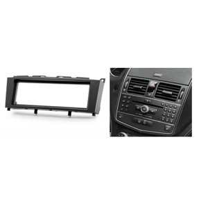 Pannello Stereo One Din per <span class=keywords><strong>Mercedes</strong></span> <span class=keywords><strong>Benz</strong></span> Classe <span class=keywords><strong>C</strong></span> <span class=keywords><strong>W204</strong></span>, Kit di Montaggio per Installazione Radio, Cornice di Rifinitura per Cruscotto - Product Image 1