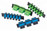 1U 6 Port 12 Port Adaptor Serat Optik Panel Terpasang Konektor Plat Adaptor Rak Panel Patch dengan Adaptor