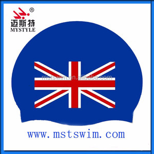 <span class=keywords><strong>Bonnet</strong></span> <span class=keywords><strong>de</strong></span> <span class=keywords><strong>bain</strong></span> en silicone imprimé drapeau national, imperméable, antidérapant, logo personnalisé, OEM ODM CE RoHS, marque Mystyle, unisexe, vente en gros d'usine - Product Image 1