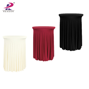 High Quality Round Ruffled Wedding Spandex Tablecloth Party Elastic <strong>Table</strong> <strong>Skirt</strong> - Product Image 2