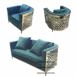 <span class=keywords><strong>Dubai</strong></span> Mewah Kelas Atas 7 Tempat Duduk Nordic Beludru Italia Bentuk L Bagian Sofa dan Kursi - Product Image 2