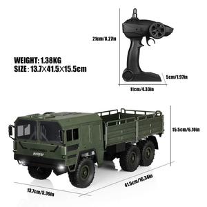 Quy mô 1/16 RC xe tải quân sự 6wd off-road điều khiển từ xa Xe 12 km/h Tốc độ 20 phút Thời gian chạy quân đội màu xanh lá cây - Product Image 2