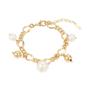 74004 xuping jewelry popular cross charm pearl bracelet with beads