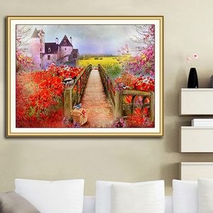 Custom 3D jardín casa patrón bordado Kit DIY diamante pintura <span class=keywords><strong>Cruz</strong></span> puntada - Product Image 1