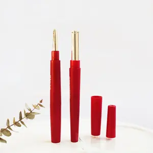 लाल लंबी और पतली डबल-हेडेड आईलाइनर ब्रश लिप ट्यूब