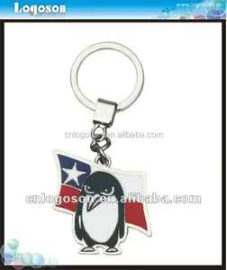 Chile Lưu Niệm Dễ Thương Chim Cánh Cụt Logo Kim Loại Keychain