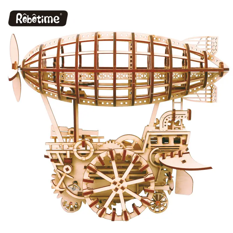 CPC tersertifikasi Robotime Rokr asah otak Set Model pesawat LK702 Puzzle kayu 3D untuk dewasa