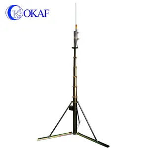 10 m 33ft Manovella Treppiedi Telescopico Antenna Mast Torre per Protezione Contro I Fulmini Kit