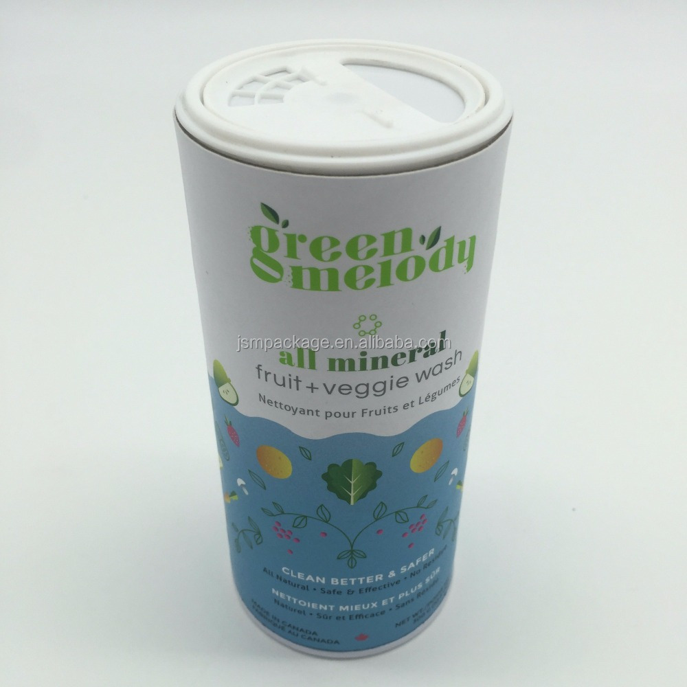 Cardboard Paper Cylinder Tube With Shaker Dispenser Lid for Salt Bottle